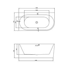 Cada de baie freestanding montaj stanga, Mera 509B – 150 x 75 cm, alb mat - Img 11