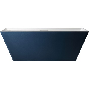 Cada de baie freestanding MUE-D001PBW, 170 x 75 cm, albastru prusac si alb mat cu textura de piatra