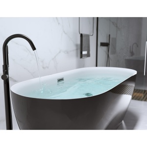 Cada de baie freestanding ovala Cesana 518C neagra – 170 x 75 cm - Img 6