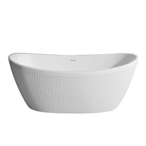 Cada de baie freestanding ovala, cu caneluri, dimensiune 170x80x68cm - Img 1