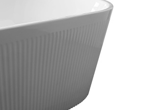 Cada de baie freestanding ovala cu caneluri MO-1020DR, 170 x 80 cm, alb lucios - Img 5