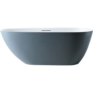 Cada de baie freestanding ovala MUE-D003GBW Albastru Gri / Alb – 170 x 75 x 60 cm, finisaj mat texturat