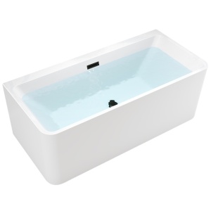 Cada de baie freestanding Sofia 515A, 140 x 75 cm, alb lucios cu ventil negru