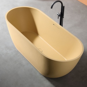 Cadă de baie independentă cu strat rezistent la abraziune cappuccino MUE-D002CP, 170 x 75 x 60 cm - Img 3