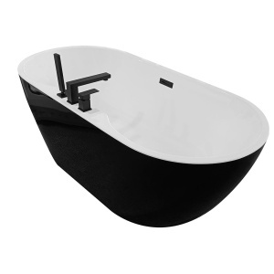 Cadă de baie independentă WM-2072DB-12 cu baterie neagră 170 x 80 x 58 cm - Img 3