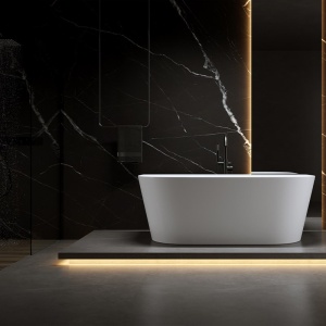 Cada de baie LENA 527D, Dimensiune 170x75cm, Culoare Alb, Deversor Crom - Img 3