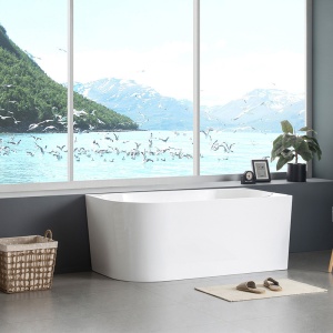 Cada de baie MERA 509B/Dreapta, Dimensiune 150x75cm, Culoare Alb, Deversor Auriu - Img 7