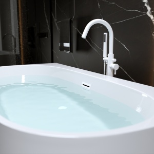 Cada de baie NORA 526B, Dimensiune 150x80cm, Culoare Alb, Deversor Alb mat - Img 3