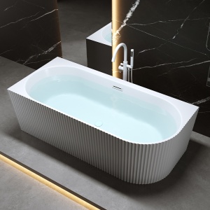 Cada de baie RIO 504B, Dimensiune 150x75cm/Stanga, Design Elegant, Culoare Alb, Devesor Alb - Img 7