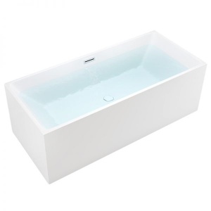 Cada de baie SANTA 507C, Dimensiune 170x75cm , Culoare Alb, Deversor Alb Mat - Img 1
