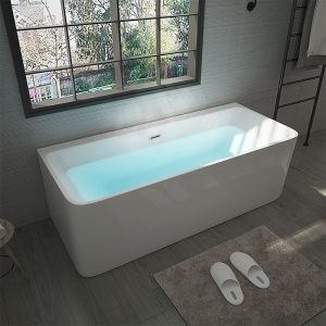Cada de baie SOFIA 515B, Dimensiune 150x75cm, Culoare Alb, Deversor Crom - Img 7