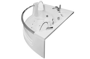 Cada de baie SPA cu hidromasaj de colt MO-0053W, 141 x 141 x 61 cm, front de sticla, radio, bluetooth si incalzitor - Img 5