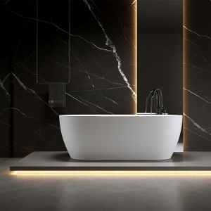 Cada de baie suport 150x75cm Cesana 518A, Culoare Alb , Deversor Cromat - Img 10