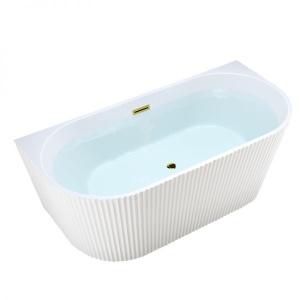 Cada de baie suport CARLO 517C, Dimensiune 160x75cm, Culoare Alb, Deversor Auriu - Img 1