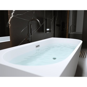 Cada de baie Suport MERA509C 160X75cm, Culoare Alb, Deversor Crom/ Stanga - Img 2