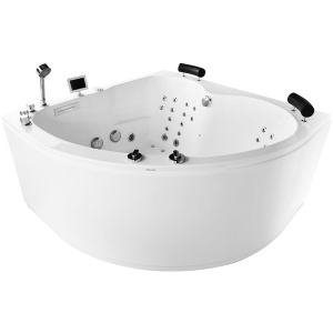 Cada de colt cu hidromasaj SPA MUE-0031A, 140 x 140 cm, 2 persoane, 58 duze si incalzitor