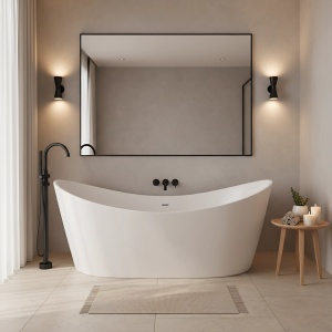 Cada de podea freestanding, Rea Ferrano 150, alba