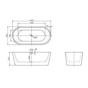 Cada freestanding Florida, Ava 167.5, ovala, cu instalatie completa, alb - Img 2