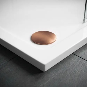 Cada pentru dus din acril Rea Belmond White Brush Copper 90x90 cm - Img 3