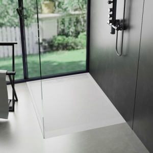 Cadita de dus DEKO Slim, Structura de piatra 140x80cm, Culoare Alb - Img 13