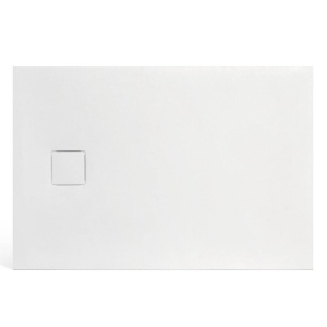 Cadita de dus dreptunghiulara din compozit de piatra Pro Exclusiv alb 100 x 80 x 4 cm - Img 2