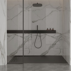 Cadita de dus dreptunghiulara imitatie de piatra Slim DEKO 100x80 cm neagra - Img 2