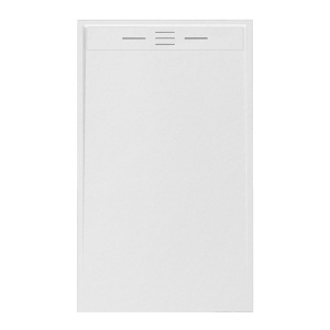 Cadita de dus dreptunghiulara slim imitatie piatra Deko 150x90 cm alba