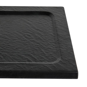 Cadita de dus dreptunghiulara slim imitatie piatra Silk 90 x 80 cm neagra - Img 4