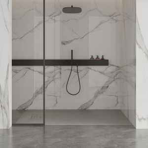 Cadita de dus dreptunghiulara slim RIKO 90x80 cm gri - Img 7