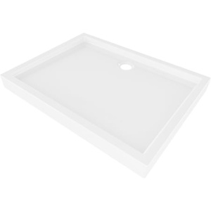 Cadita de dus inalta dimensiune 100x80x12cm alb lucios
