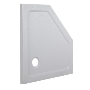 Cadita de dus pentagonala slim finisaj mat RAVE 80x80 cm alba - Img 3
