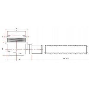 Cadita de dus ST01B Slim, Semirotunda, Dimensiune 90x90cm, Culoare Negru - Img 5