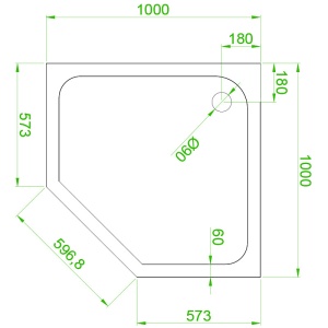 Cadita de dus ST07C Slim, Dimensiune 100x100cm, Culoare Negru - Img 5