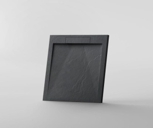 Cădiță de duș STONE 90×90 cm – Marmură Turnată, Antracit Mat - Img 1