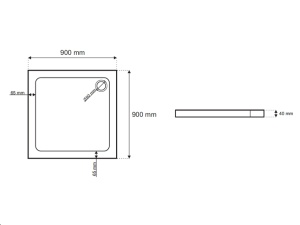 Cadita Dus Din Acril PRO VELDMAN, Sifon Inclus, Dop Crom Inclus, Dimensiuni 80 X 80 Cm, 90 X 90 Cm, 100 X 100 Cm, Alb - Img 8