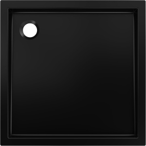Cadita dus inalta, culoare negru 100x100 cm - Img 5