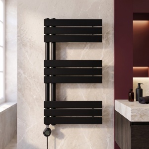 Calorifer electric, portprosop, Rea Marvo 90x50 cm Negru Mat - Img 6