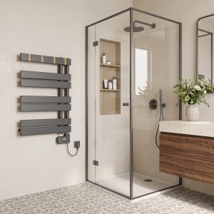 Calorifer electric, portprosop, Rea Nexo 90X50 cm, Gri Mat - Img 2