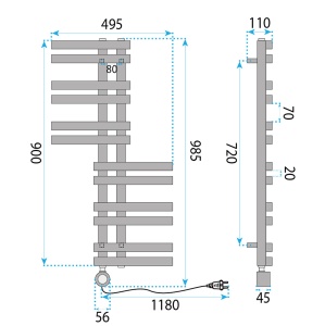 Calorifer electric, portprosop, REA RIDO 90X50 cm, Auriu Mat - Img 8
