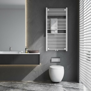 Calorifer portprosop pentru baie Corso 120 x 60 cm, alb lucios - Img 9