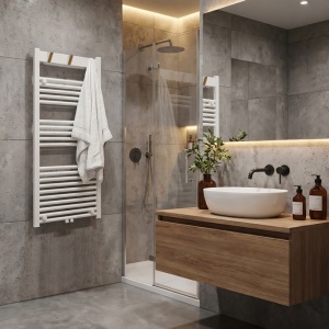 Calorifer portprosop pentru baie Yasur 120 x 50 cm alb - Img 15