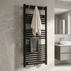 Calorifer portprosop pentru baie Yasur 120x50 cm negru mat - Img 12