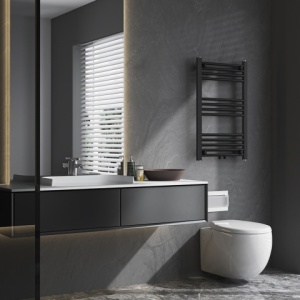 Calorifer vertical CORSO-BL-3 pentru baie 80x50, negru - Img 8