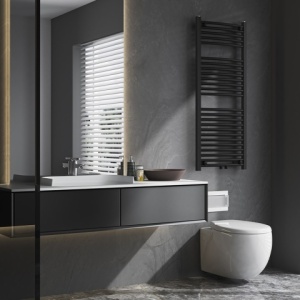 Calorifer vertical CORSO-BL-4 pentru baie 120x50, negru - Img 5