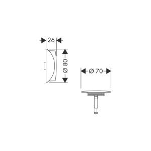 Capac sifon si maner rotire preaplin Hansgrohe Flexaplus negru mat - Img 2