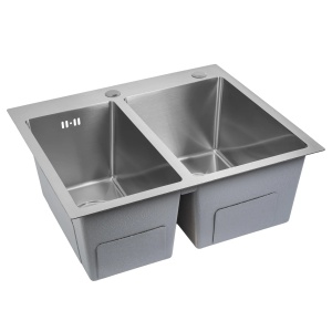 Chiuveta bucatarie cu doua cuve inox Toby Brush Steel - Img 2