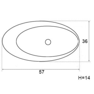 Chiuveta de blat PRO ELLI, Dimensiuni 57 x 36 x 14 cm, Forma Ovala, Ceramica sanitara, Alba - Img 3
