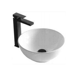 Chiuveta de blat PRO HELENA, Dimensiuni 32 x 32 x 14.5 cm, Forma Rotunda, Ceramica sanitara, Alba - Img 1