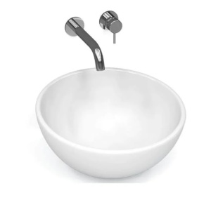 Chiuveta de blat PRO MILA, Dimensiuni 40 x 23 x 15 cm, Forma Rotunda, Ceramica sanitara, Alba
