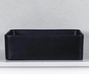 Chiuveta De Blat PRO OSLO, 36x36x 13 Cm, Montaj Pe Blat, Design Deosebit, Forma Dreptunghiulara, Ceramica Sanitara, Negru Mat - Img 4